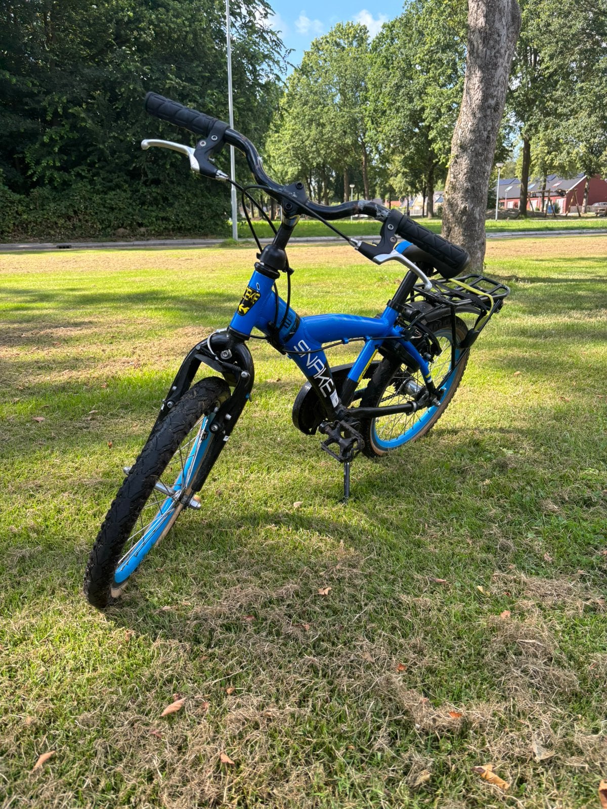 Blauwe 18 inch Loekie Snake kinderfiets, Fietsen en Brommers, Fietsen | Crossfietsen en BMX, Ophalen, Terugtraprem, Staal, V-brakes