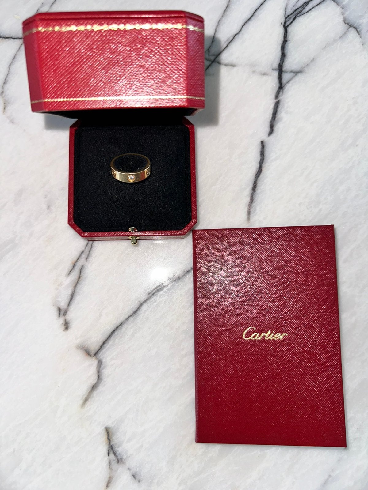 Cartier love ring 3 diamanten, Sieraden, Tassen en Uiterlijk, Portemonnees, Ophalen, Gebruikt