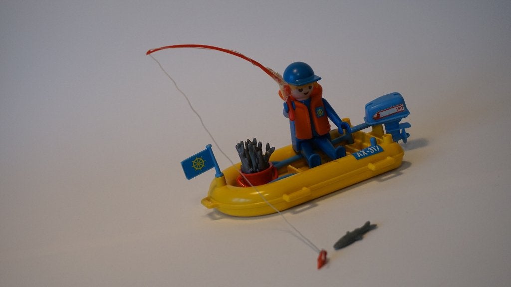 Playmobil Visser met rubberboot 3574, Ophalen of Verzenden, Gebruikt, Complete set