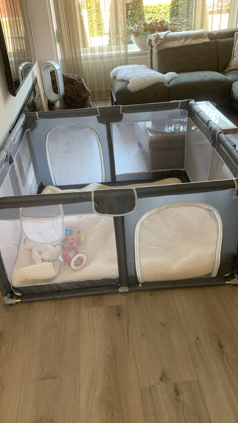 Grote grondbox voor baby's en peuters, Ophalen, Gebruikt, Vierkant, Boxkleed