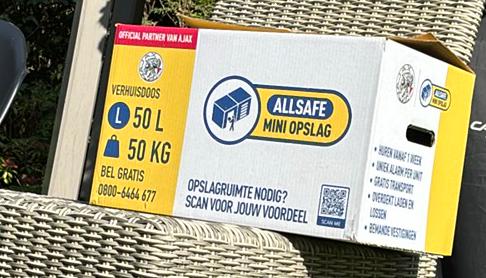 Vijf verhuisdozen van Allsafe, Doe-het-zelf en Verbouw, Kratten en Dozen, Ophalen, 50 tot 75 cm, Doos, 35 tot 50 cm