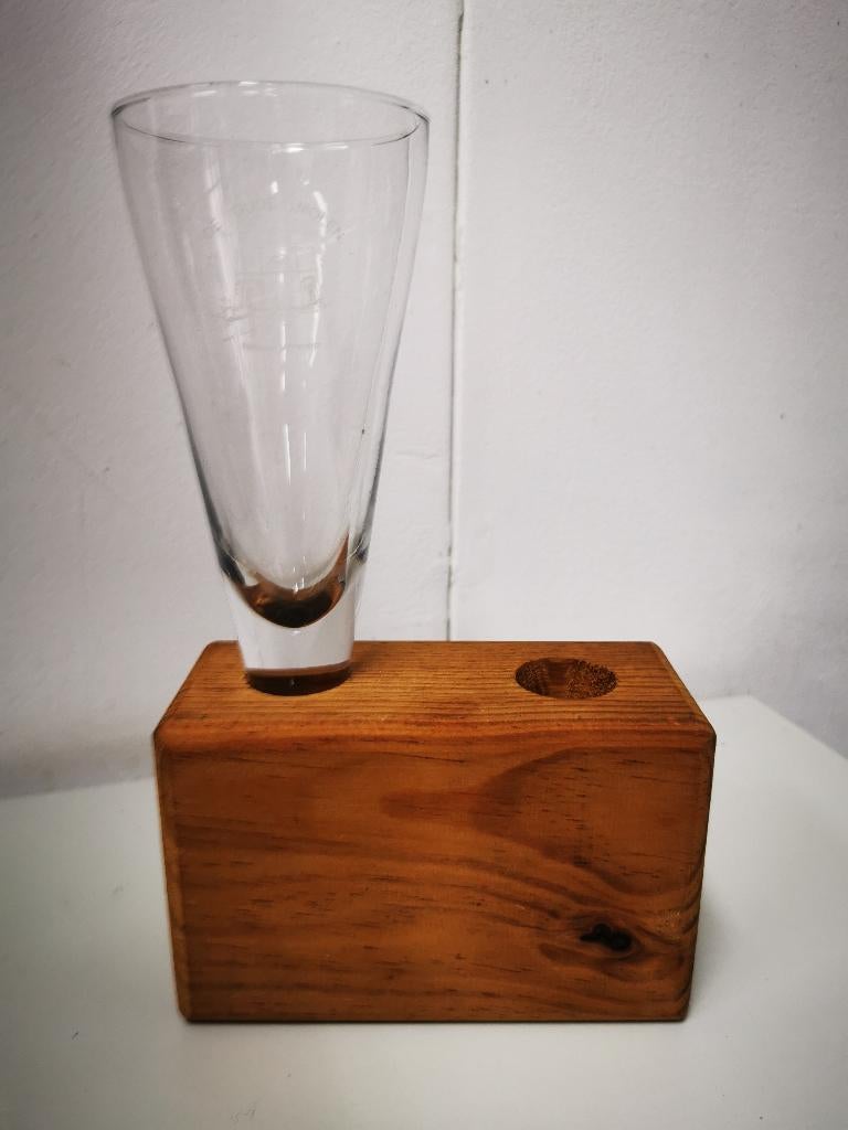 Bierglas in houder - De Oude Molen Nieuw Vennep, Verzamelen, Ophalen of Verzenden, Zo goed als nieuw, Bierglas