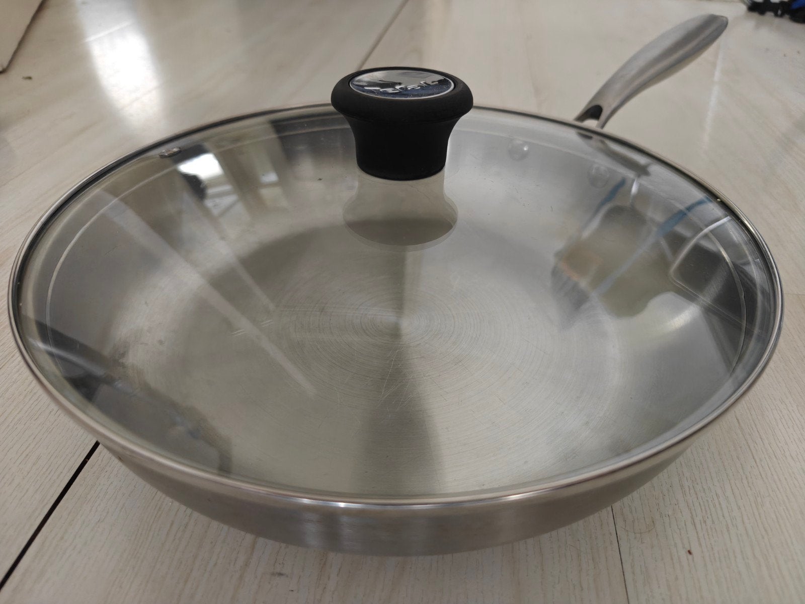 roestvrijstalen pan may deksel, 28cm, Ophalen of Verzenden, Metaal, Grijs, Overige merken