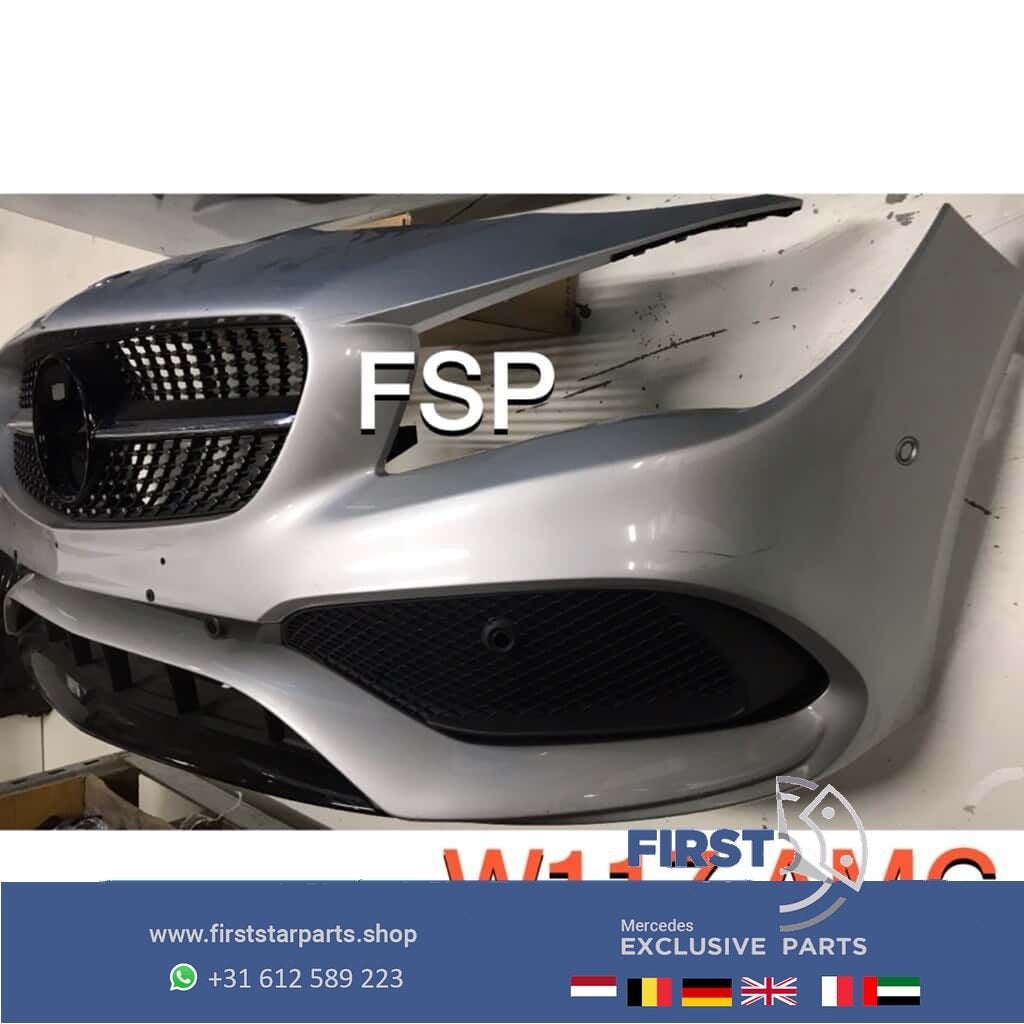 W117 CLA Facelift AMG Voorbumper compleet zilvergrijs bumper, Gebruikt, -, Voor, Ophalen of Verzenden