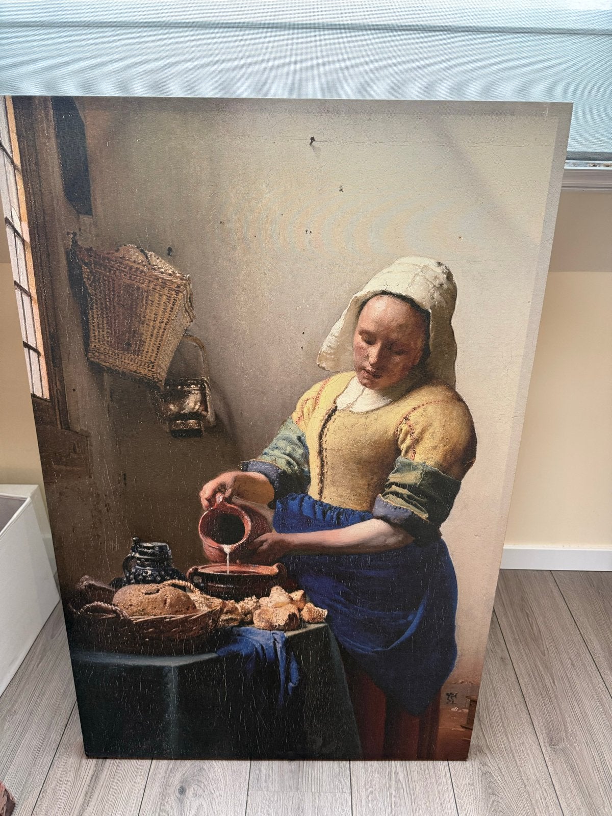Melkmeisje op canvas, Ophalen, Doek, Portret of Personen, Handgeschilderd
