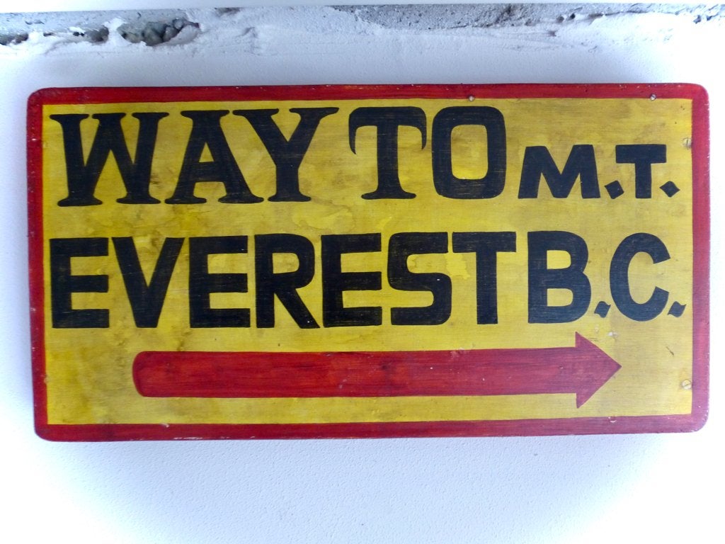 Handgeschilderd houten bord / Mount Everest / Himalaya, 31 cm, Hout, B6, Dj.kammeraat@telfort.nl