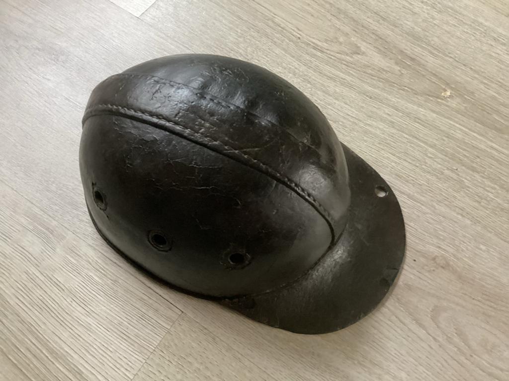 Vintage Leren Mijnwerkershelm - Limburgse Kolenmijn, Ophalen of Verzenden