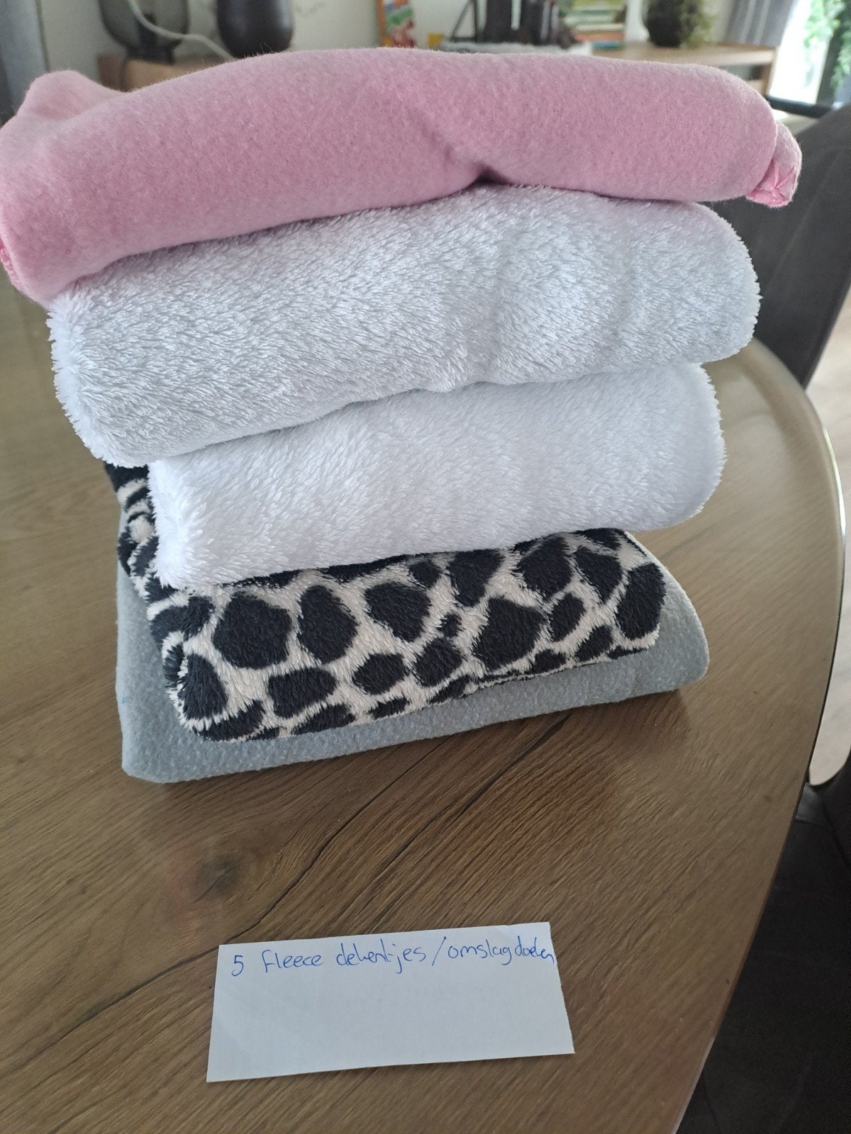 5 zachte fleece baby dekentjes/omslagdoeken, Wasbaar, Gebruikt, Meerkleurig, Deken