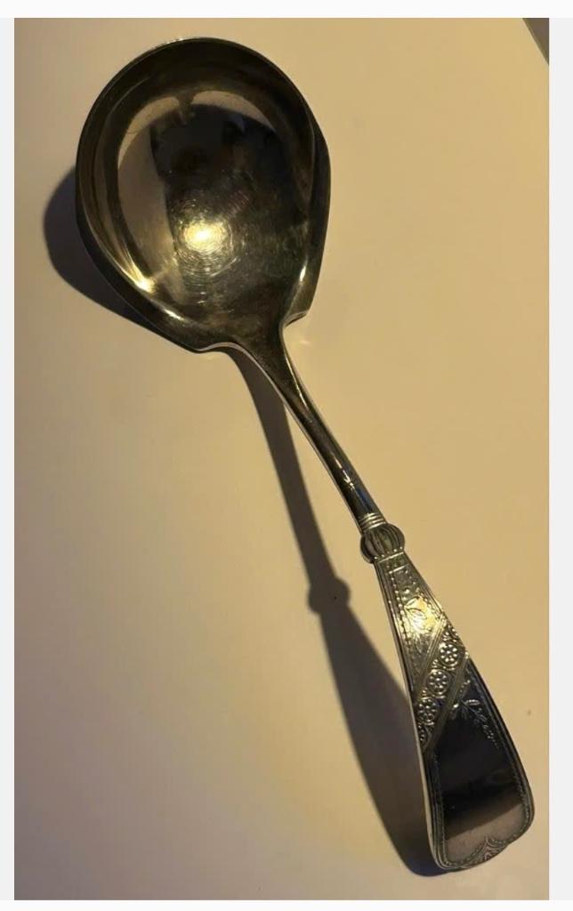 Antieke Saus lepel met Keurmerken, Antiek en Kunst, Ophalen of Verzenden