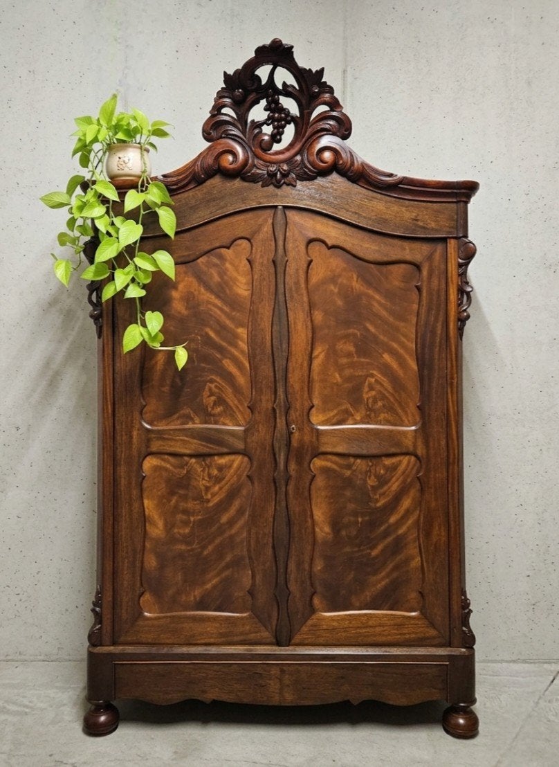 🌿Antieke Biedermeier kuifkast vintage meidenkast demontabel, Ophalen of Verzenden