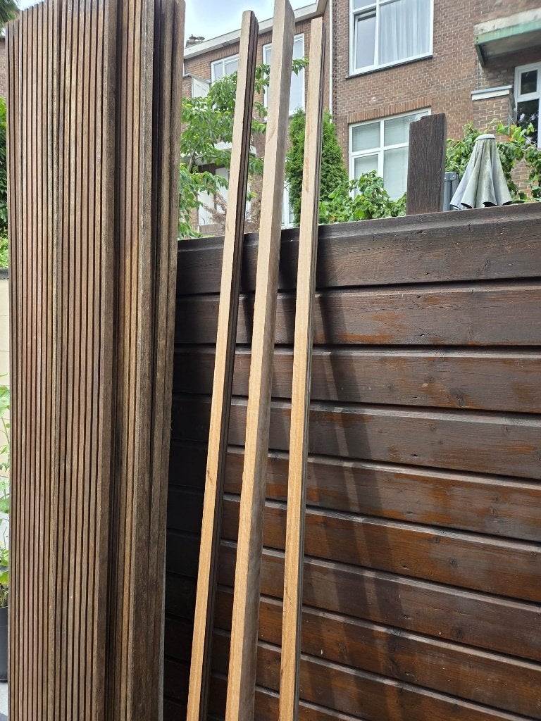 Bankirai brugdelen  hardhout 28 mm, Ophalen, Zo goed als nieuw, Hout