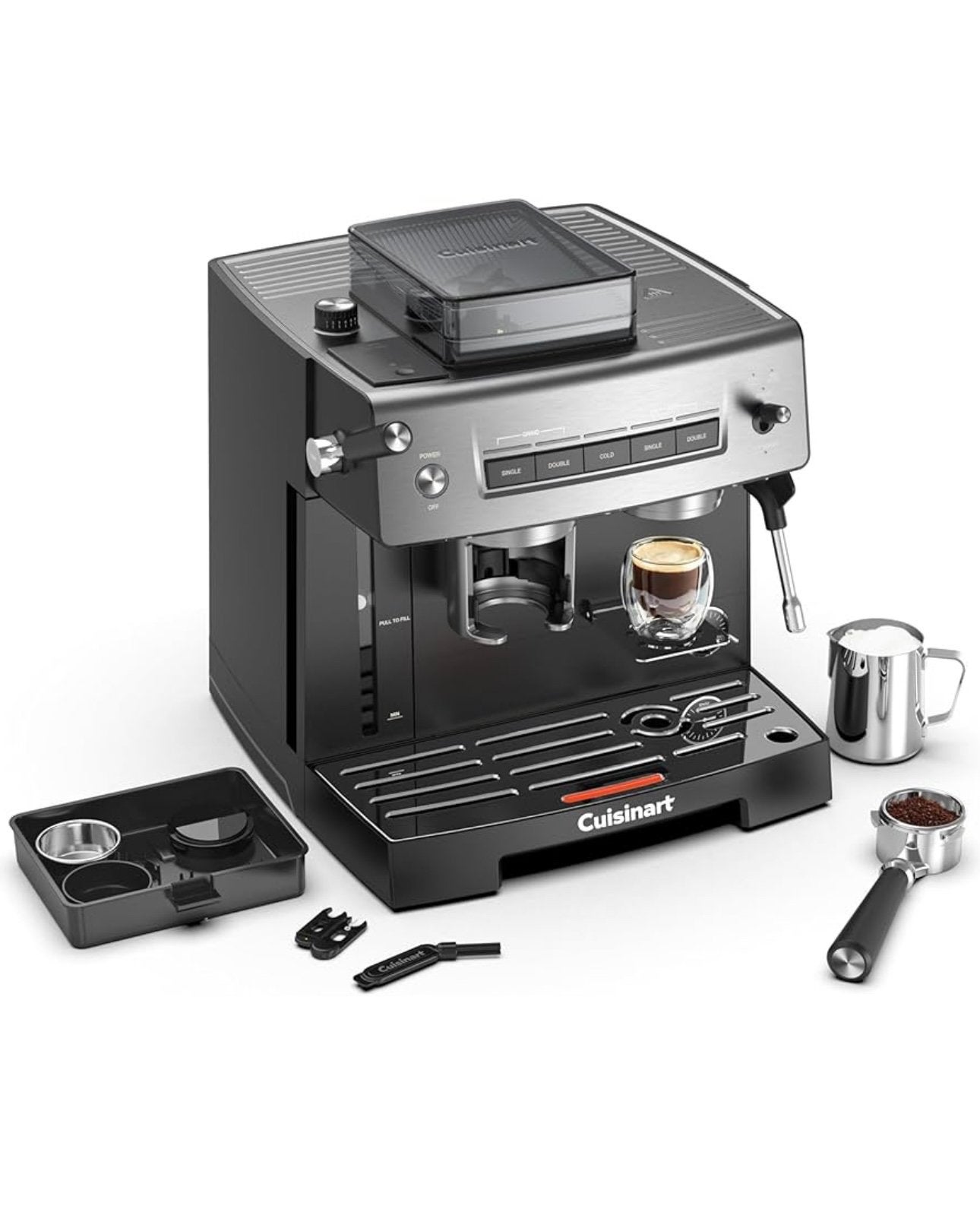 NIEUW IN DOOS Cuisinart Grind & Brew EM640E Espressomachine, Witgoed en Apparatuur, Koffiezetapparaten, Afneembaar waterreservoir