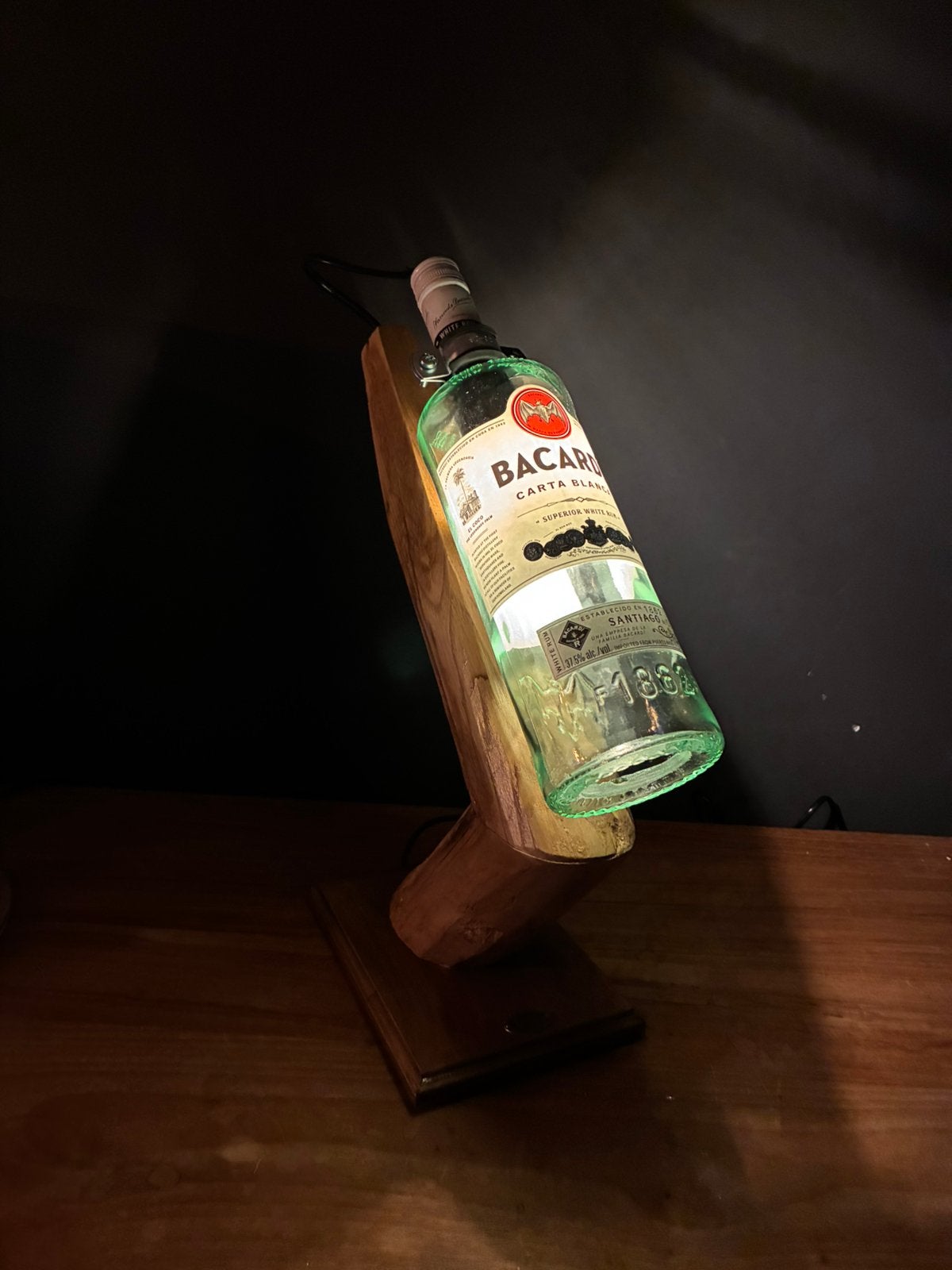 Bacardi 1,5L tafellamp, Met schakelaar, Nieuw, Sfeerlamp, Glas