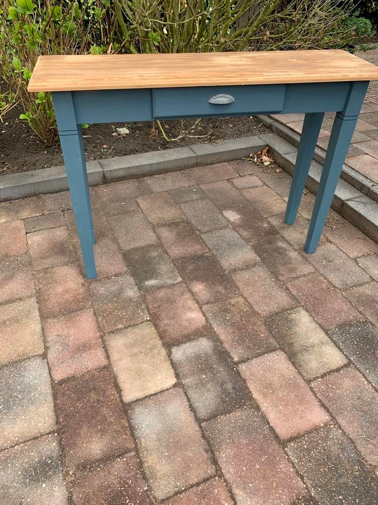 Grenen sidetable met deens blauw, Ophalen