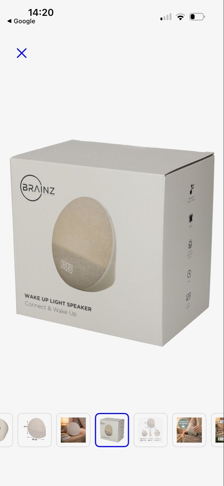Brainz Wake Up Light Wekkerlamp, nieuw in de doos, Overige merken, Kunststof, Beige, Smart home compatibel