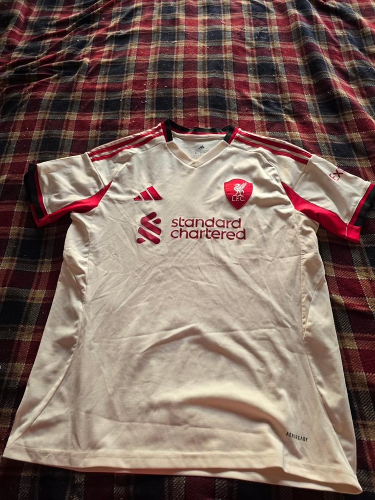 Liverpool FC 3e shirt, Sport en Fitness, Voetbal, Maat XL, Ophalen of Verzenden, Zo goed als nieuw, Shirt