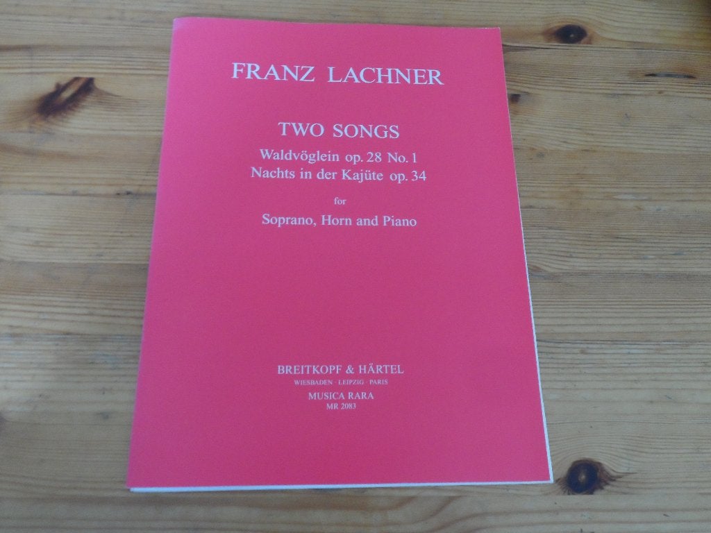 Franz lachner - two songs, Klassiek, Ophalen of Verzenden, Zo goed als nieuw, Artiest of Componist