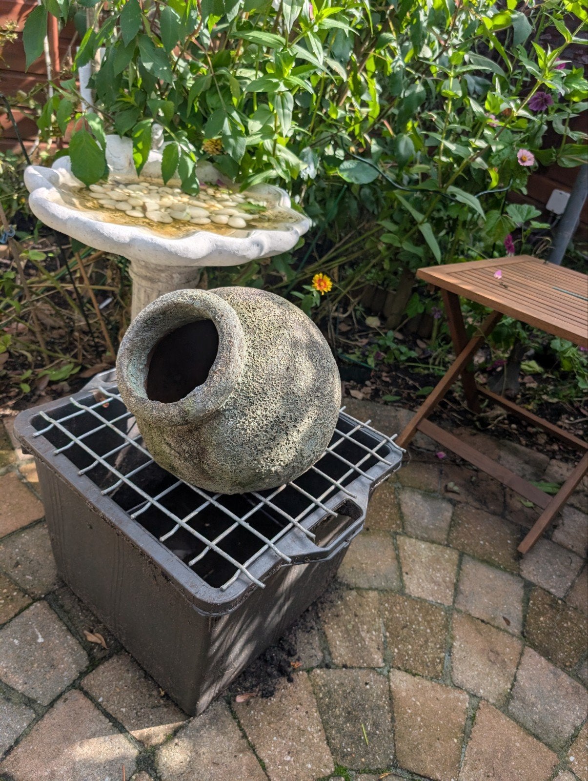 Ubbink Waterornament Amfora, Tuin en Terras, Ophalen, Gebruikt, Beton, Waterornament