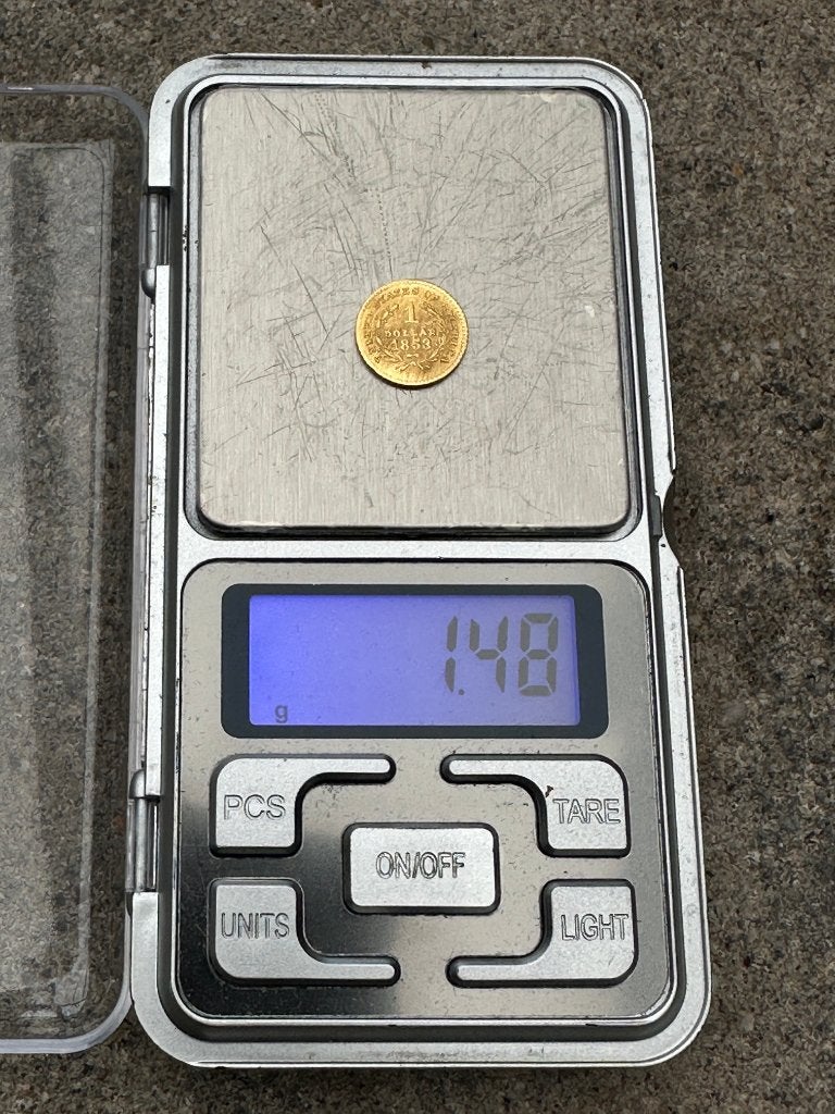 USA - 1 Dollar 1853 Goud., Ophalen of Verzenden, Noord-Amerika, Goud