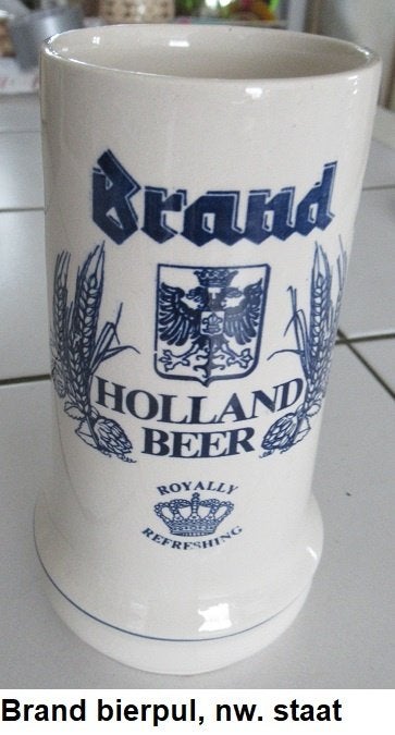 BRAND BIER, mooie 100% gave stenen bierpul, Ophalen of Verzenden, Zo goed als nieuw, Pul(len), Brand