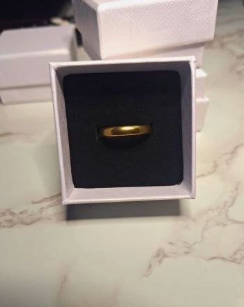 Gouden 8 karaat bandring, meesterteken, 18 tot 19, Gebruikt, Verzenden, Dame