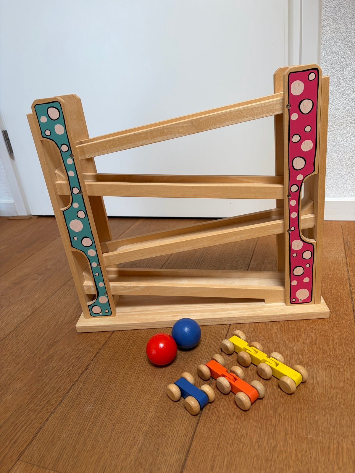 Santoys Auto en Kogelbaan massief hout, Ophalen of Verzenden, Zo goed als nieuw, Overige typen