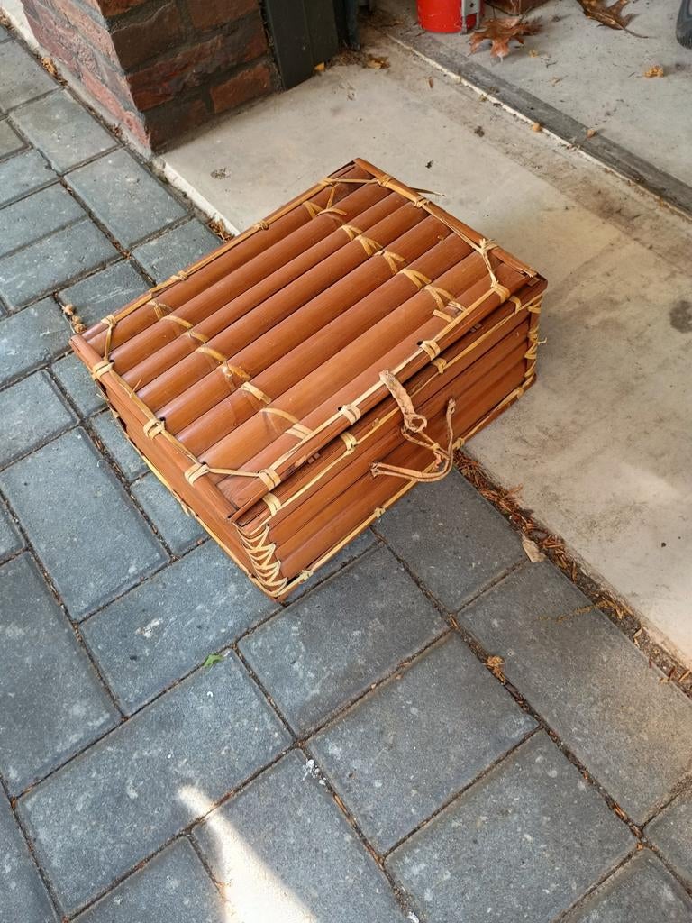 Bamboehouten 'schat'kisje, Ophalen of Verzenden, Minder dan 50 cm