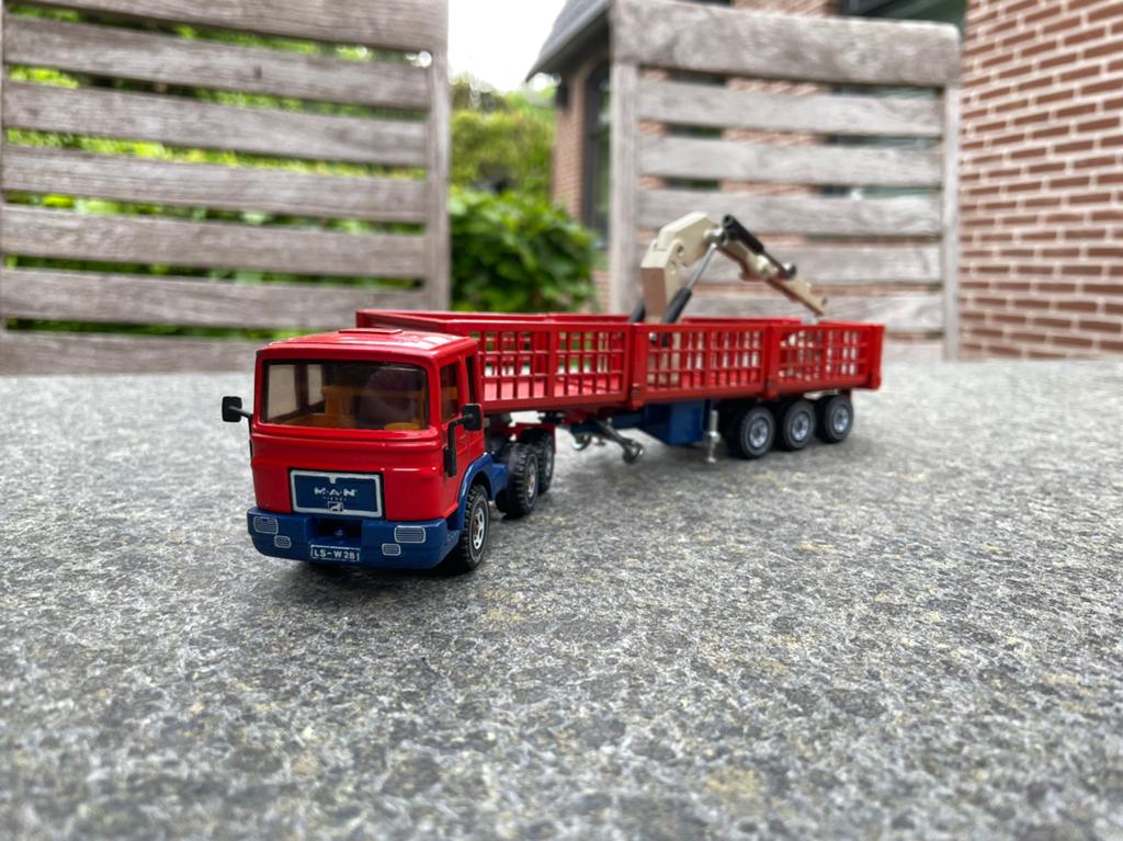 Siku 3415 - MAN oplegger met laadkraan, Ophalen of Verzenden, Nieuw, Bus of Vrachtwagen, SIKU