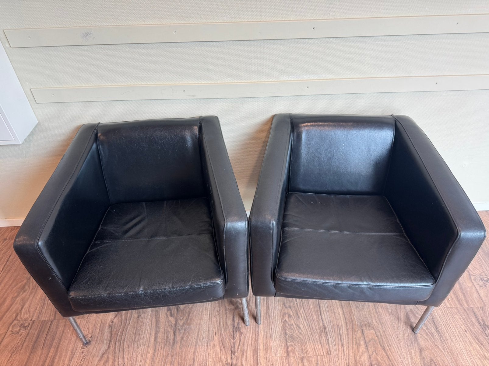 Leren faiteuil stoel Ikea Klappstra, 2 stuks, Ophalen