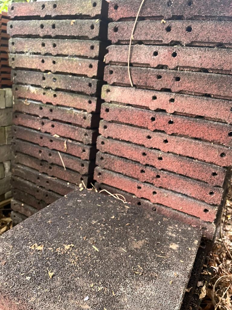 Rubbertegels rood, Tuin en Terras, Ophalen, Rubber, Overige typen
