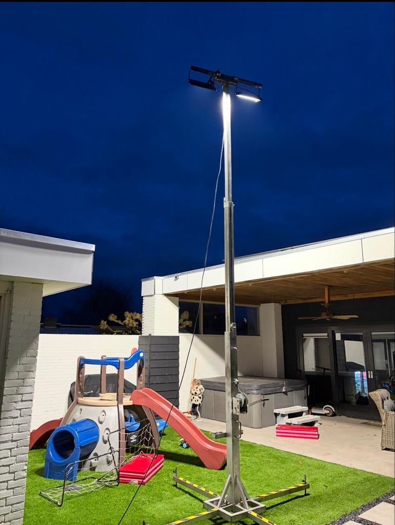 Telescoop mast 6 Meter bouwplaatsverlichting, Ophalen, Mast