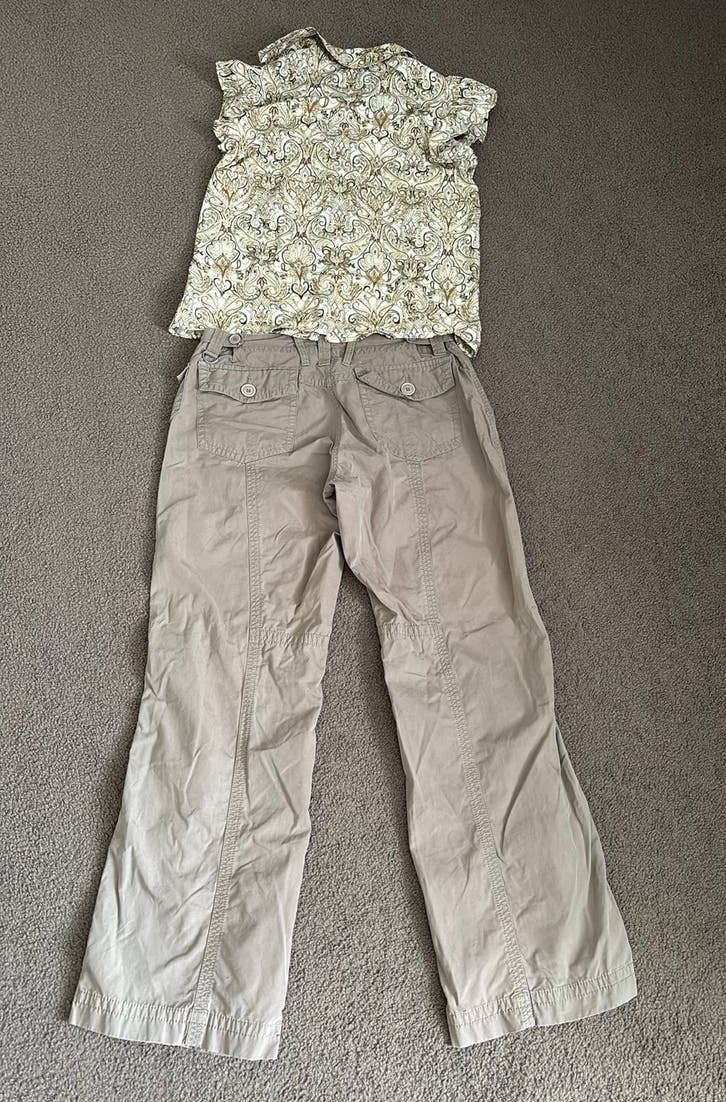 Sutherland katoenen broek 42 & Rebelz bloes (nieuw) M, Bruin, Maat 42/44 (L), Ophalen of Verzenden, Zo goed als nieuw