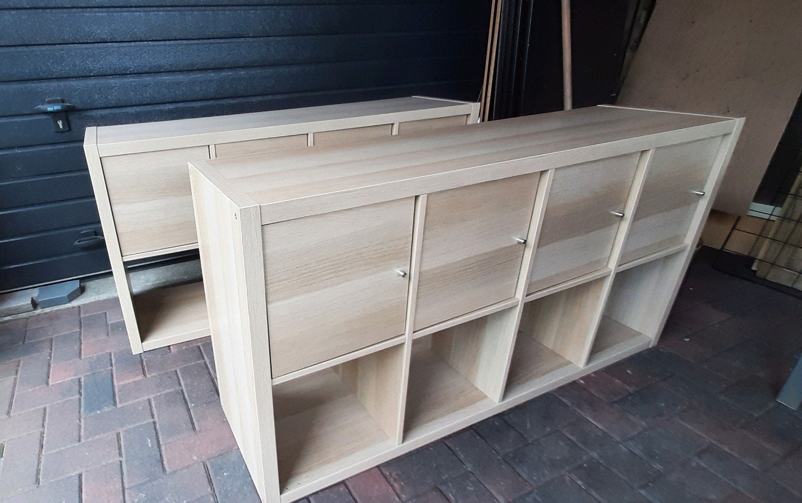 2x ikea kallax Vakkenkast met 4 deurtjes, Huis en Inrichting, Ophalen, Zo goed als nieuw