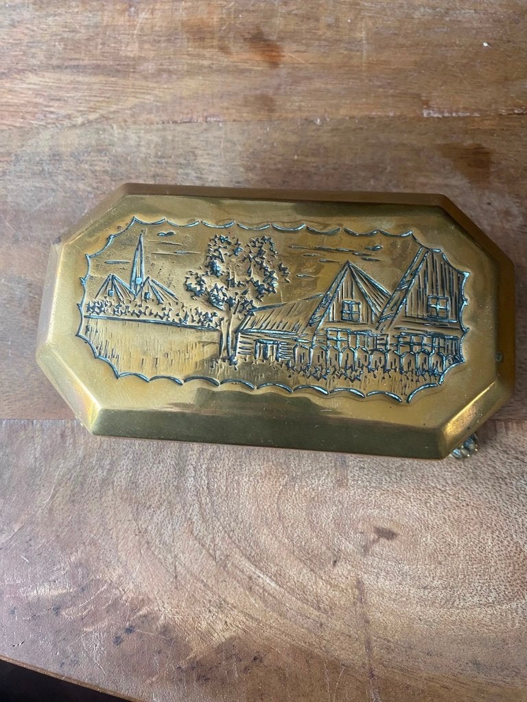 Koperen Tabaksdoos, Antiek en Kunst, Ophalen of Verzenden, Koper