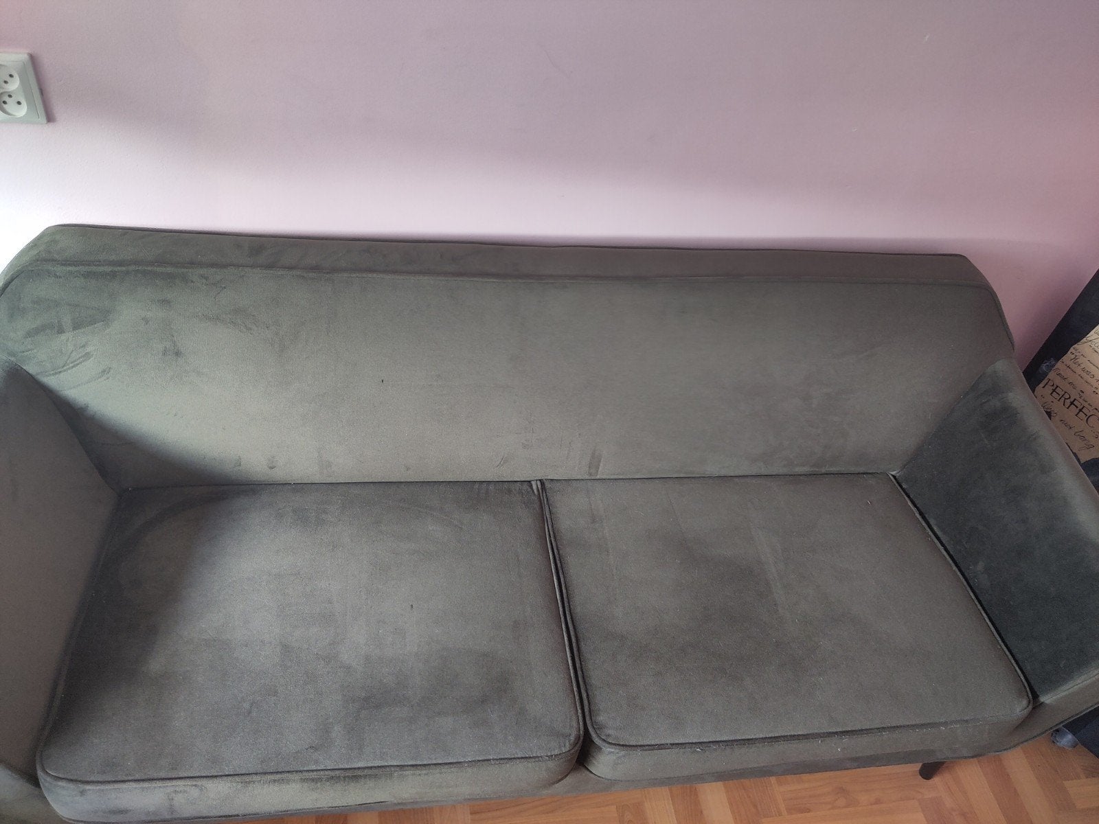 Fluwelen groene Rocco 2 zitsbank, Ophalen, 150 tot 200 cm, Tweepersoons, 75 tot 100 cm