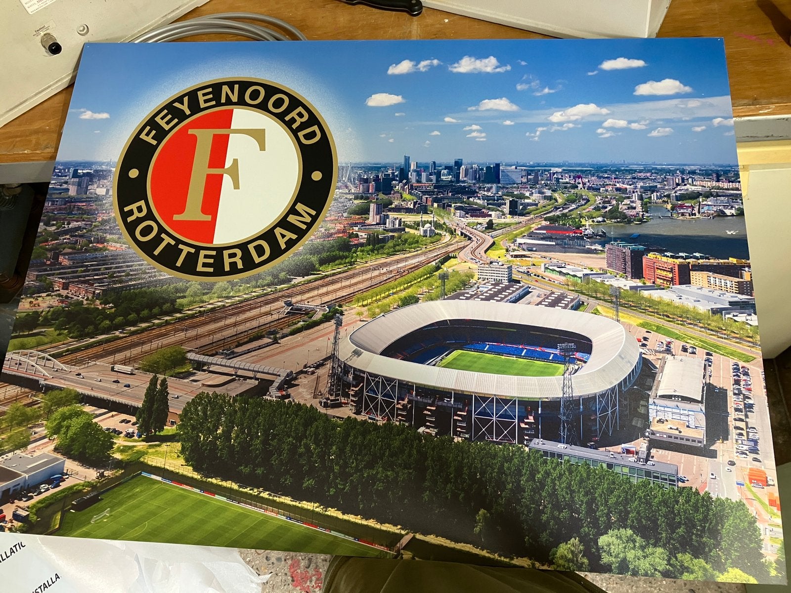 Dibond paneel 80x60cm Feyenoord wanddecoratie NIEUW, Ophalen, Nieuw