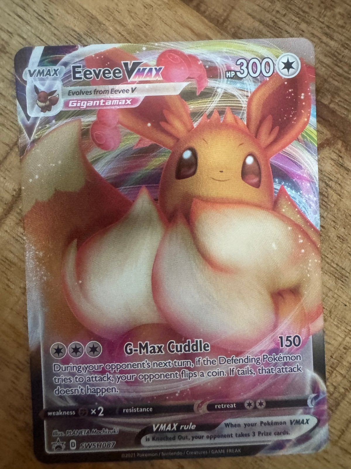Pokémon Eevee VMAX Gigantamax Kaart (SWSH087), Ophalen of Verzenden, Zo goed als nieuw, Losse kaart