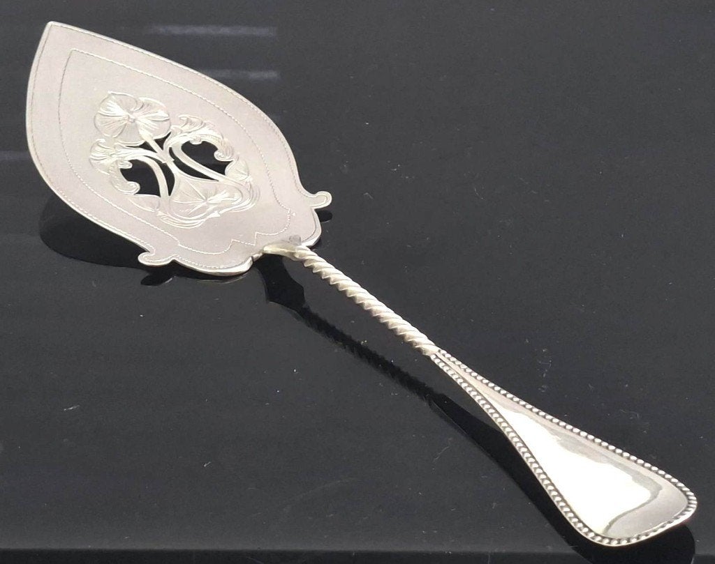 Schitterende Art Nouveau Zilver Taart Schep 1913, Antiek en Kunst, Ophalen of Verzenden, Zilver