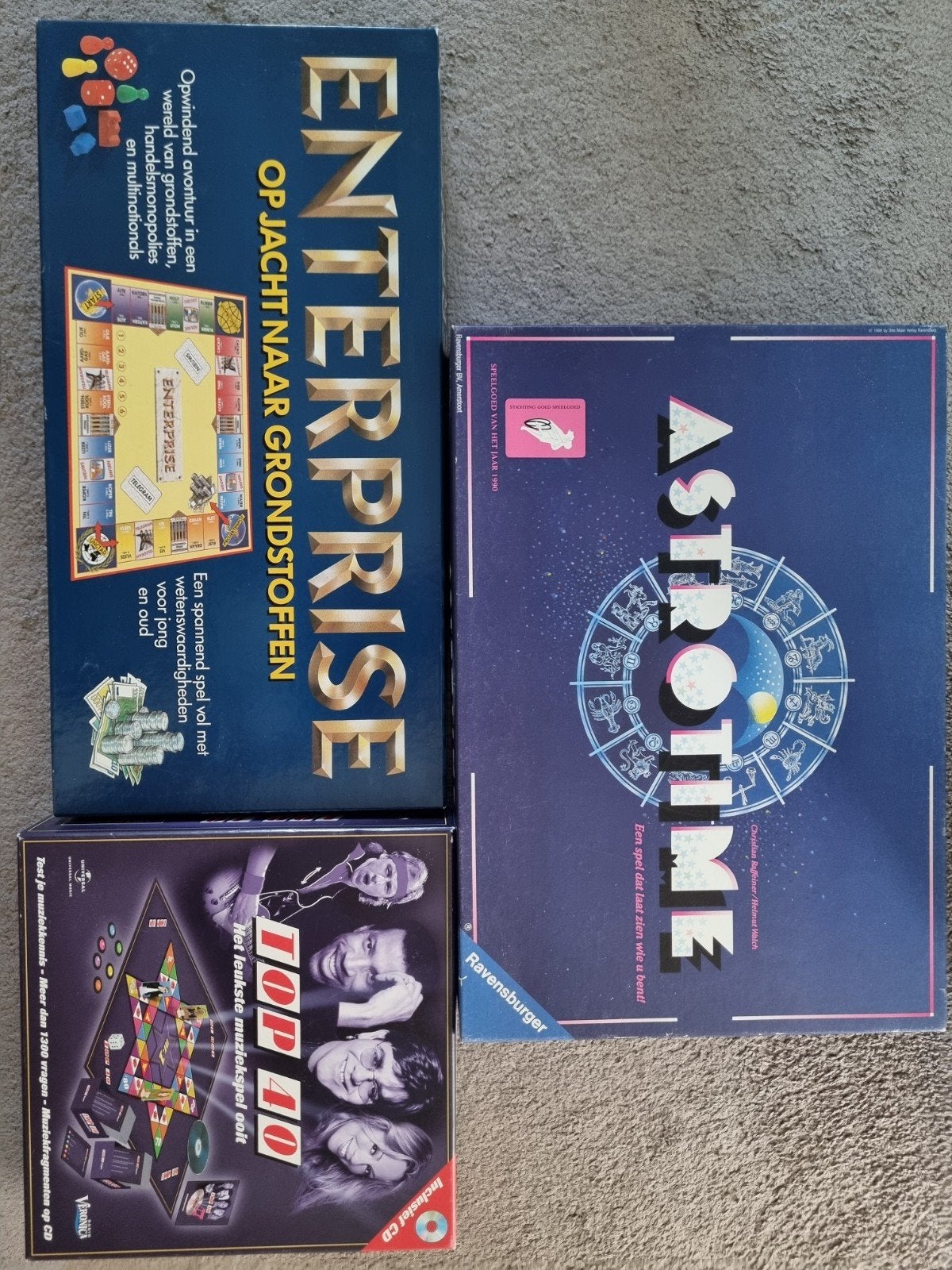Bordspellen pakket gratis: Enterprise, Astrotime, Top 40, Ophalen, Zo goed als nieuw