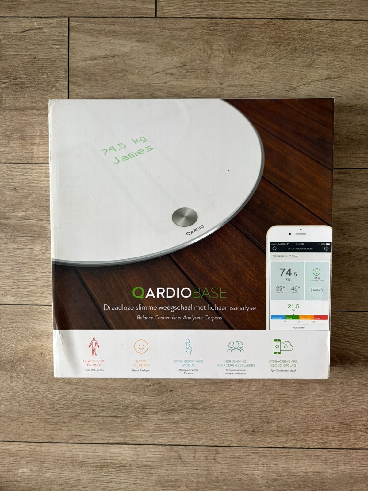 Qardio QardioBase weegschaal, Ophalen, Gebruikt, 1 tot 500 gram, 100 kg of meer