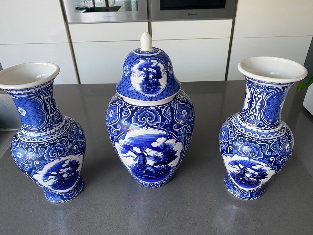 Vazen delfts blauw, Antiek en Kunst, Ophalen