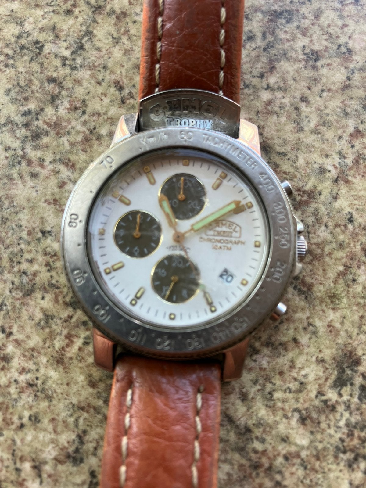 Horloge - Camel Trophy Chronograph 10 atm water resistant, Overige merken, Staal, Met bandje, Polshorloge