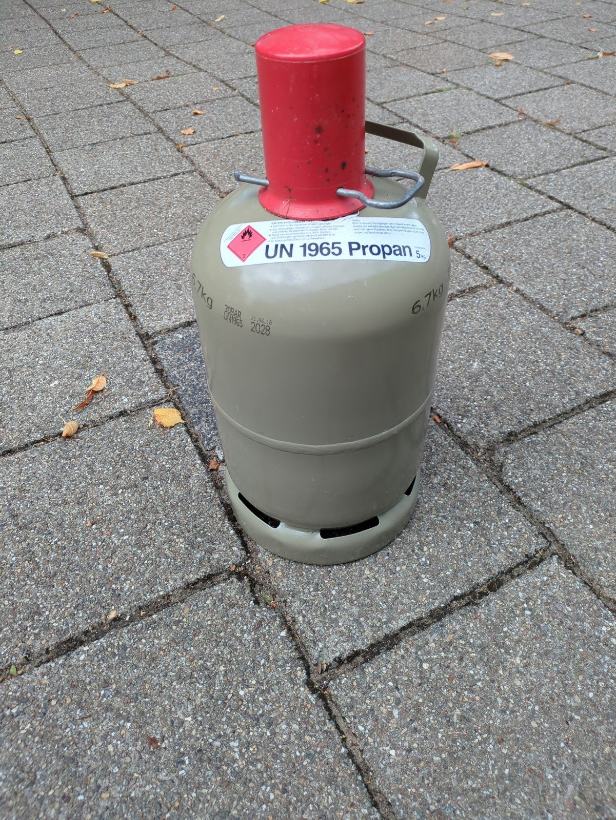 Propaan gasfles 6.7kg - UN 1965, Caravans en Kamperen, Kampeeraccessoires, Ophalen, Gebruikt