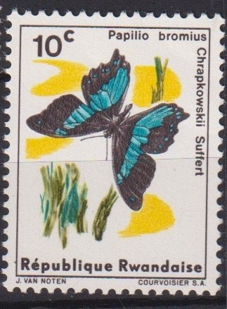 Rwanda 1965 Vlinder, Verzenden, Postfris, Dier of Natuur