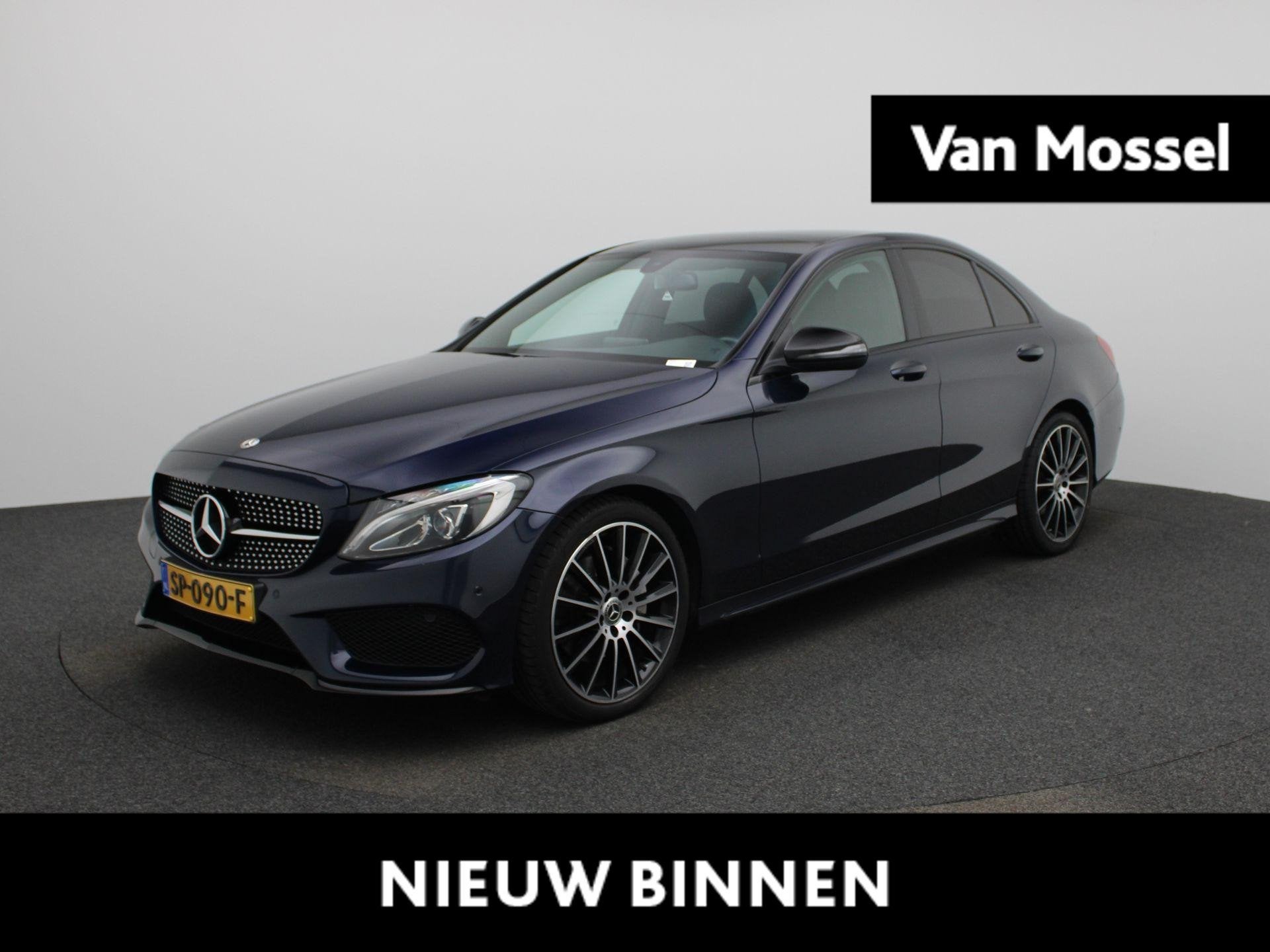 Mercedes-Benz C-klasse 180 Sport Edition Premium Plus | Auto, Automaat, 12 maanden, Blauw, Leder en Stof