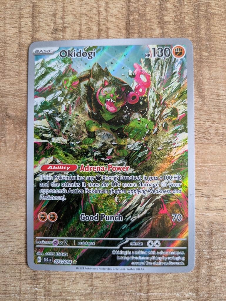 Okidogi Pokémon Kaart (074/064) - Adrena-Power, Ophalen of Verzenden, Nieuw, Losse kaart