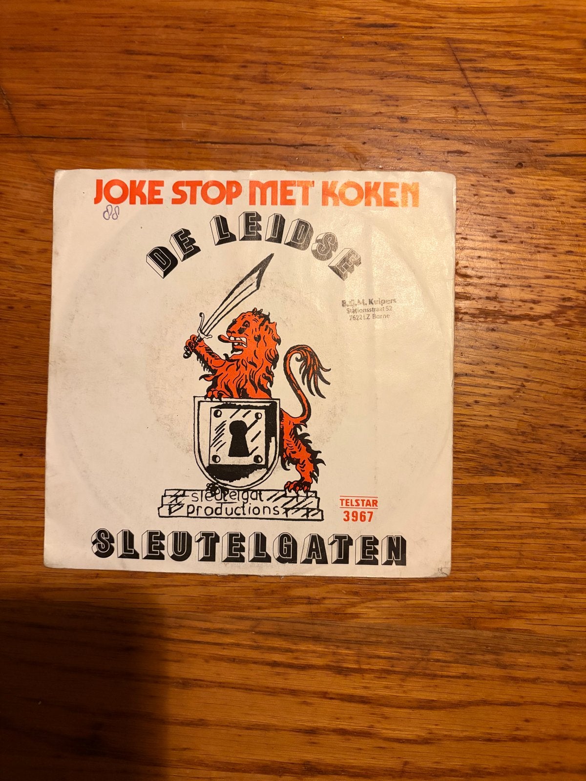De Leidse Sleutelgaten - Joke Stop Met Koken / Woonboot-Blue, Cd's en Dvd's, Vinyl Singles, Gebruikt, 7 inch, Single, Ophalen of Verzenden