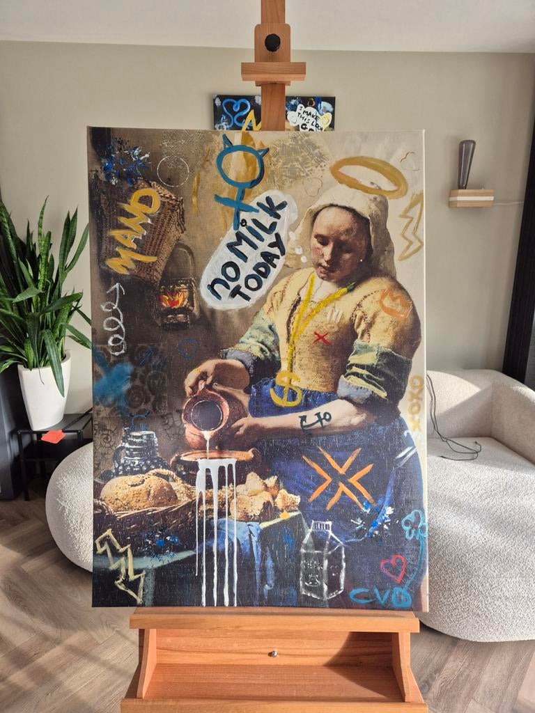 My Milky Way - Urban Pop Art interpretatie van Vermeer, Antiek en Kunst, Kunst | Schilderijen | Modern, Ophalen of Verzenden