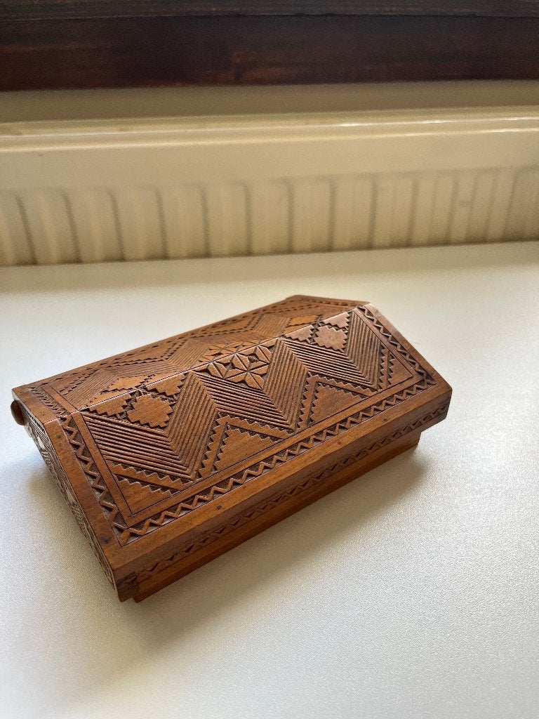 Houten sigaretten kistje, Ophalen, Gebruikt, Tabaksdoos of Verpakking