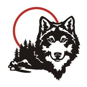 Camper caravan bus sticker lone wolf 2 kleuren